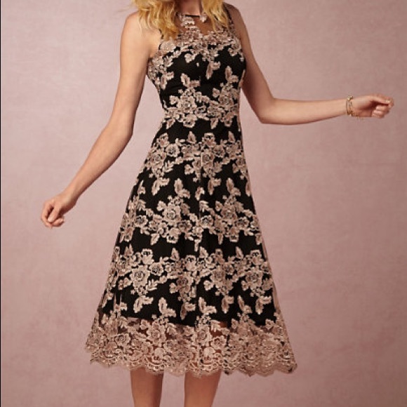 BHLDN Dresses & Skirts - BHLDN Tonya Dress Black/Rose